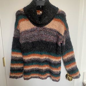 Moth Multicolored Boho Cowl Sweater Size XS